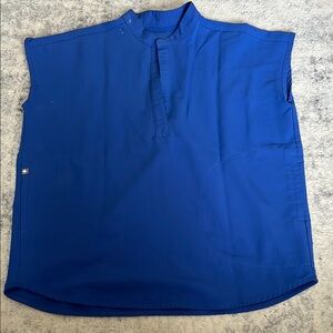 Figs Blue Tank Top with Mock Turtleneck